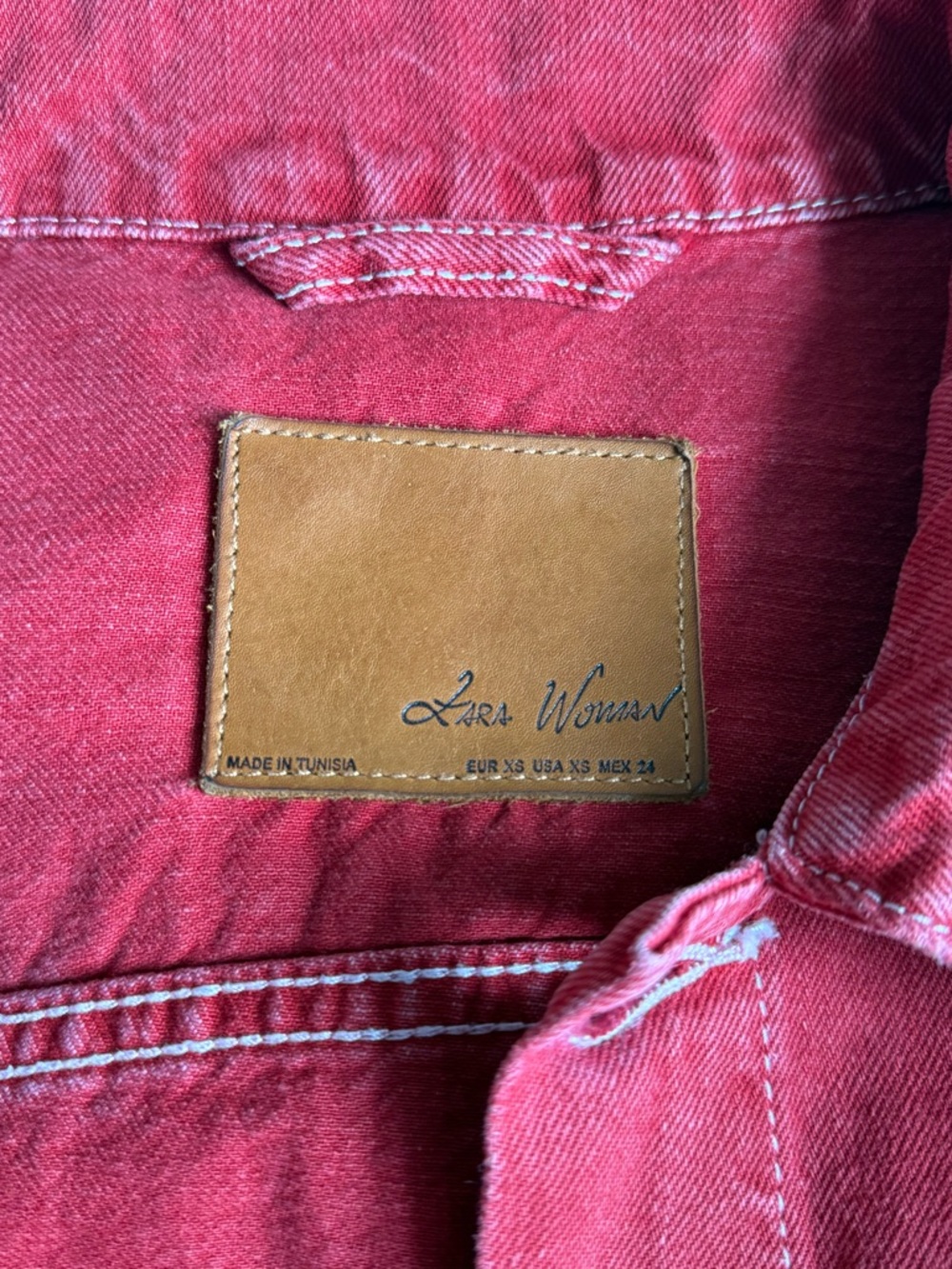 ZARA Red Denim Jacket - Picture 3 of 3